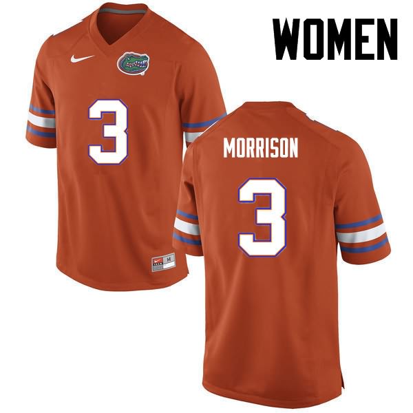 Women's NCAA Florida Gators Antonio Morrison #3 Stitched Authentic Nike Orange College Football Jersey CRN5265RB